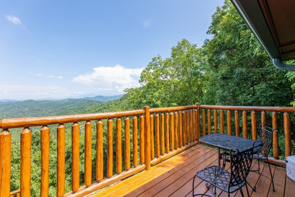 Deck seating for 2 at Sky View, A 4 bedroom cabin rental in Pigeon Forge